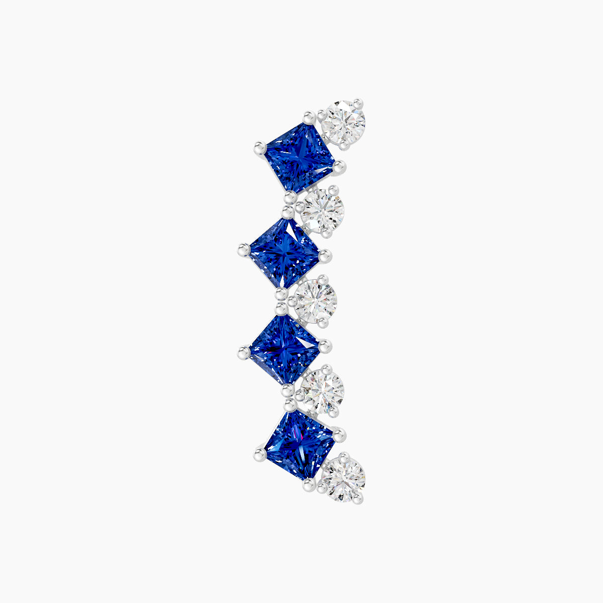 Ariana  L | 18k White Gold 5 mm 14.5 mm Sapphire & Diamond Piercing