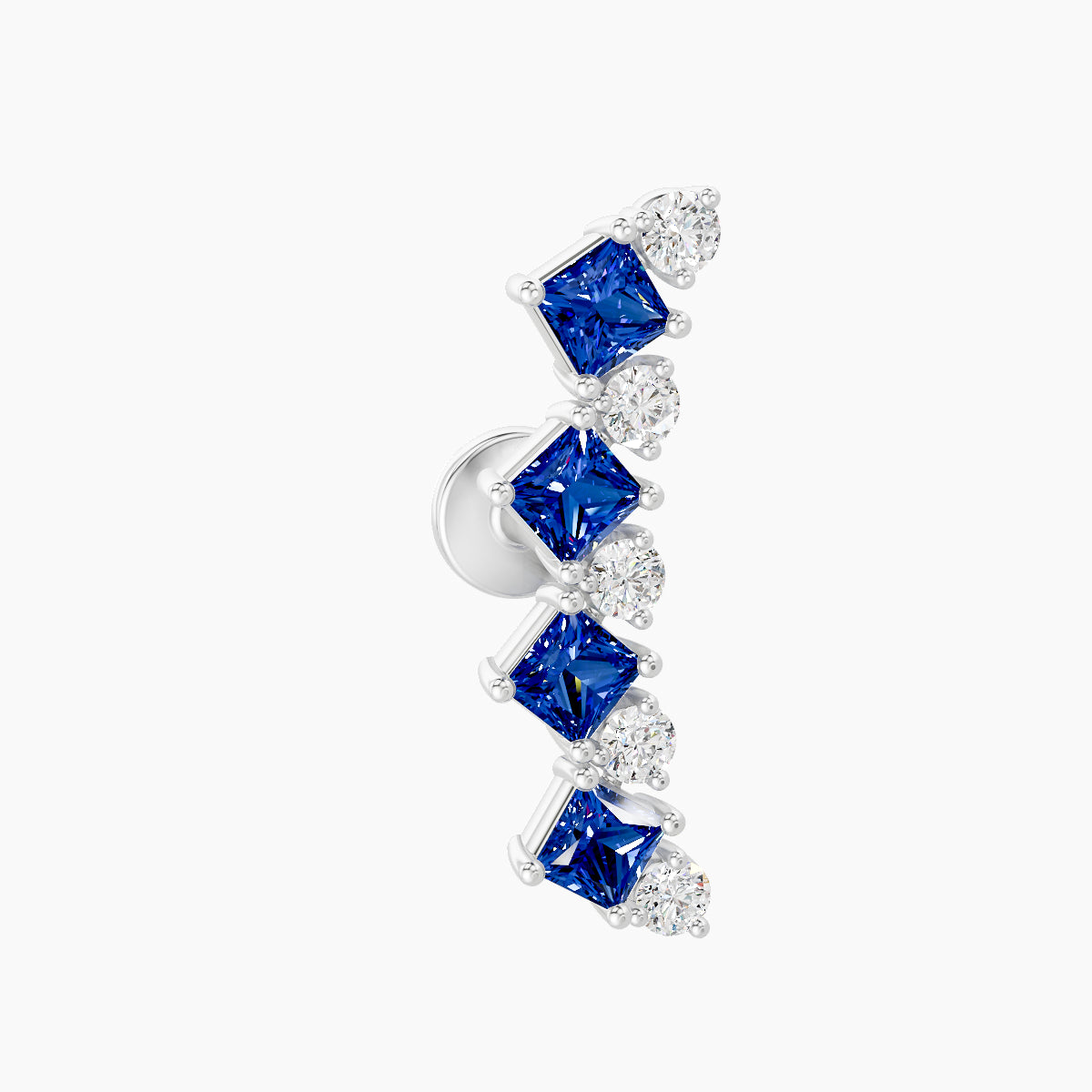 Ariana  L | 18k White Gold 5 mm 14.5 mm Sapphire & Diamond Piercing