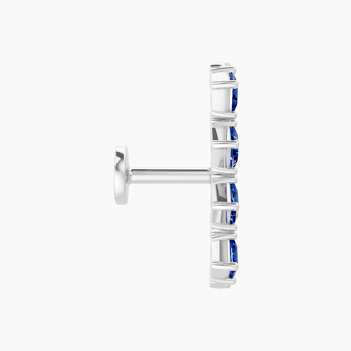 Ariana  L | 18k White Gold 5 mm 14.5 mm Sapphire & Diamond Piercing