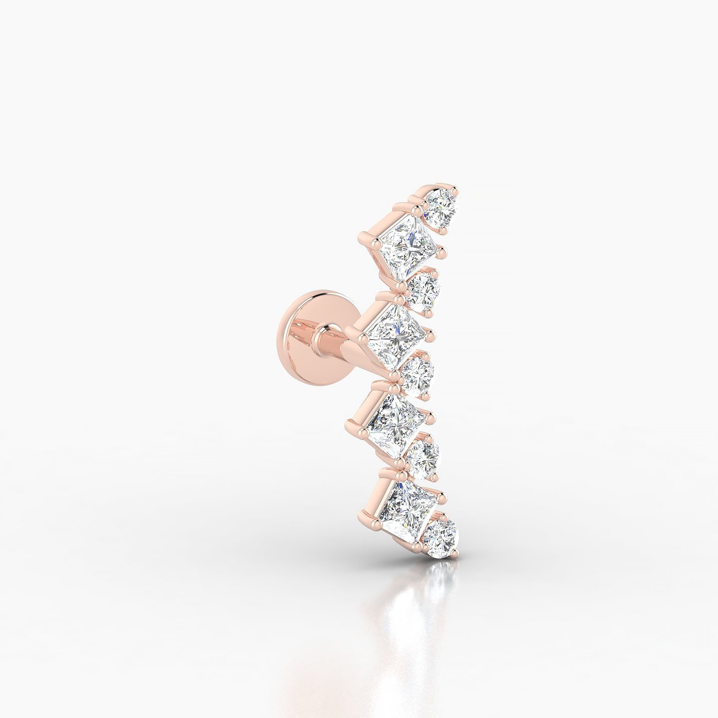 Ariana  L | 18k Rose Gold 14.5 mm 5 mm Diamond Piercing