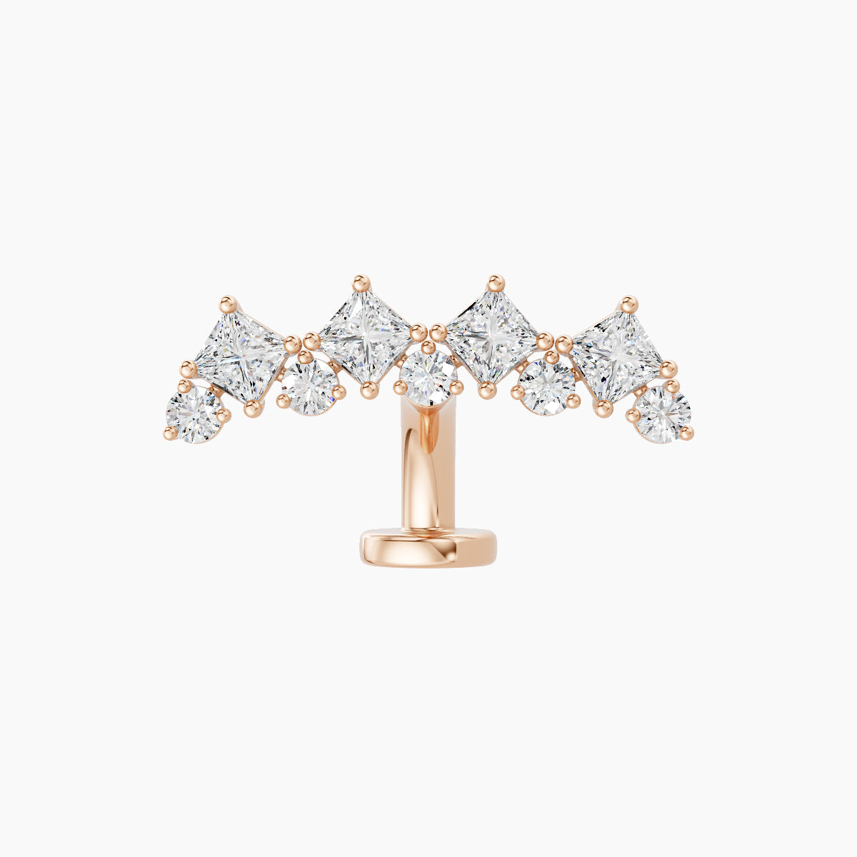 Ariana L | 18k Rose Gold 14.5 mm 6 mm Diamond Floating Navel Piercing