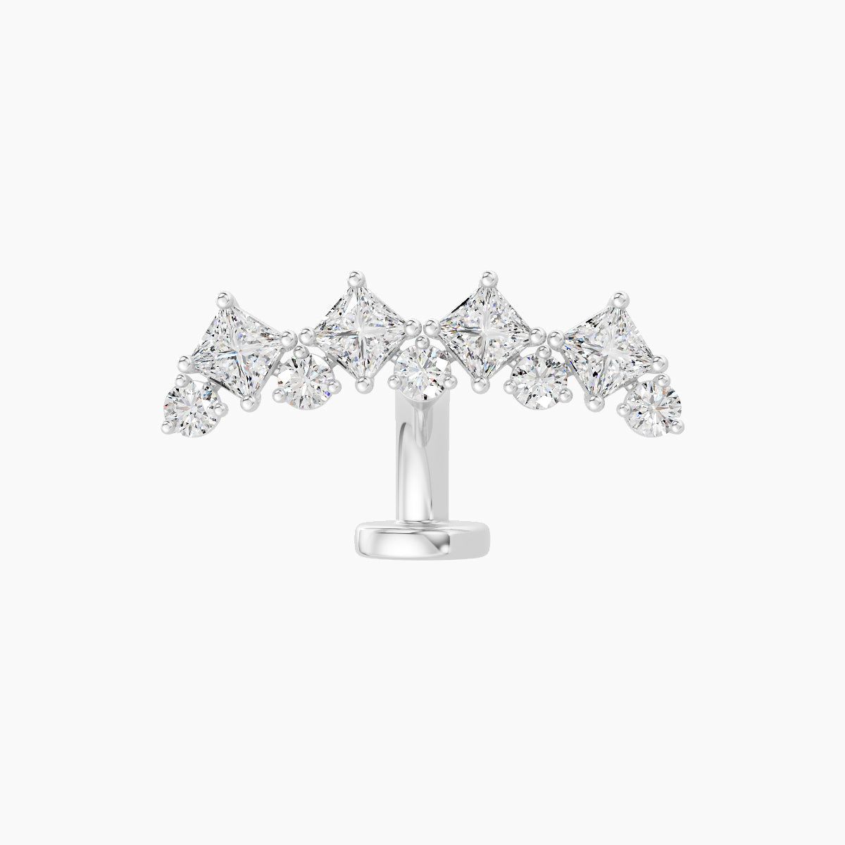 Ariana L | 18k White Gold 14.5 mm 6 mm Diamond Floating Navel Piercing