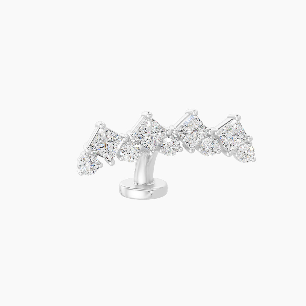 Ariana L | 18k White Gold 14.5 mm 6 mm Diamond Floating Navel Piercing