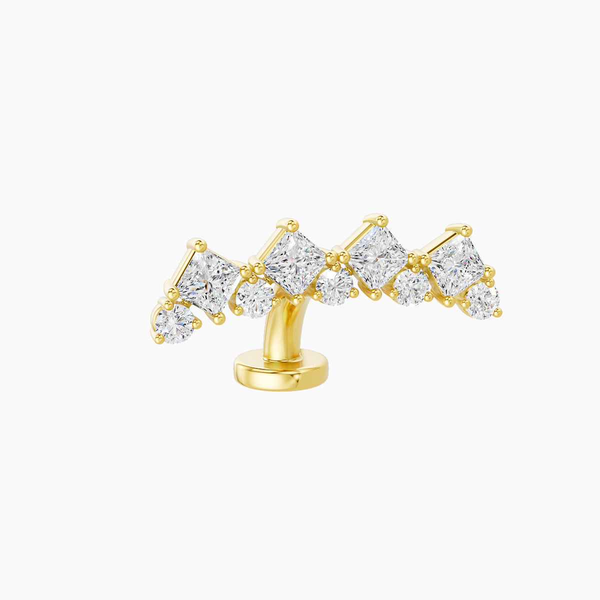 Ariana L | 18k Yellow Gold 14.5 mm 6 mm Diamond Floating Navel Piercing