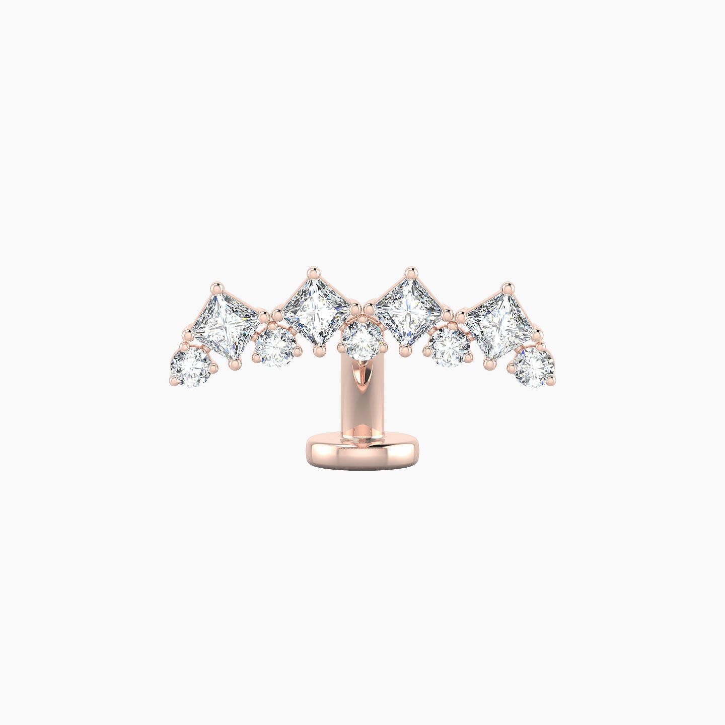 Ariana  L | 18k Rose Gold 14.5 mm 6 mm Diamond Floating Navel Piercing