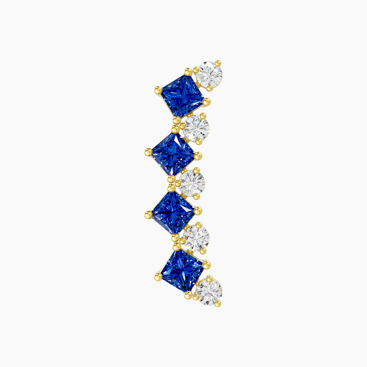 Ariana  L | 18k Yellow Gold 6.5 mm 14.5 mm Sapphire & Diamond Piercing