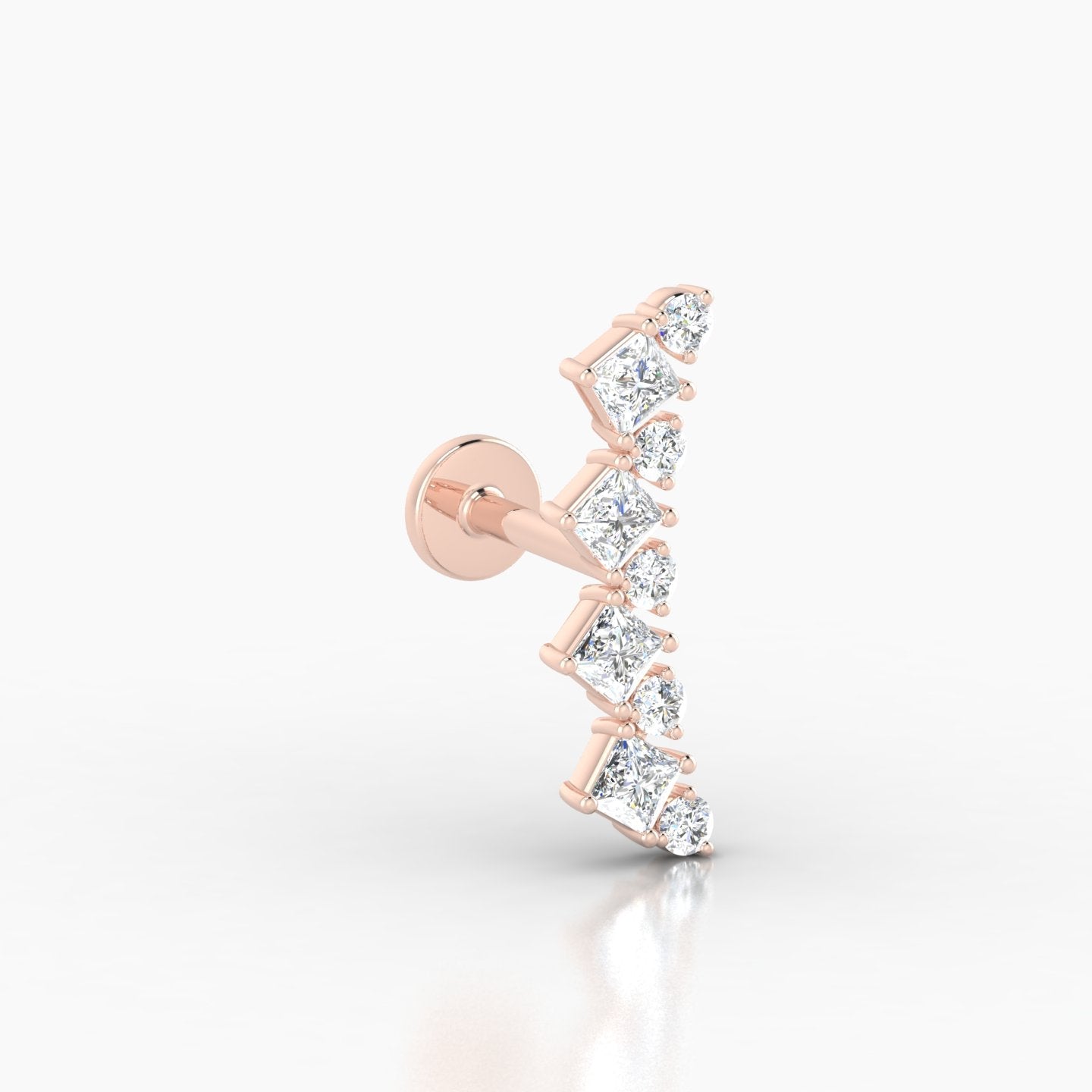 Ariana  L | 18k Rose Gold 14.5 mm 6.5 mm Diamond Piercing