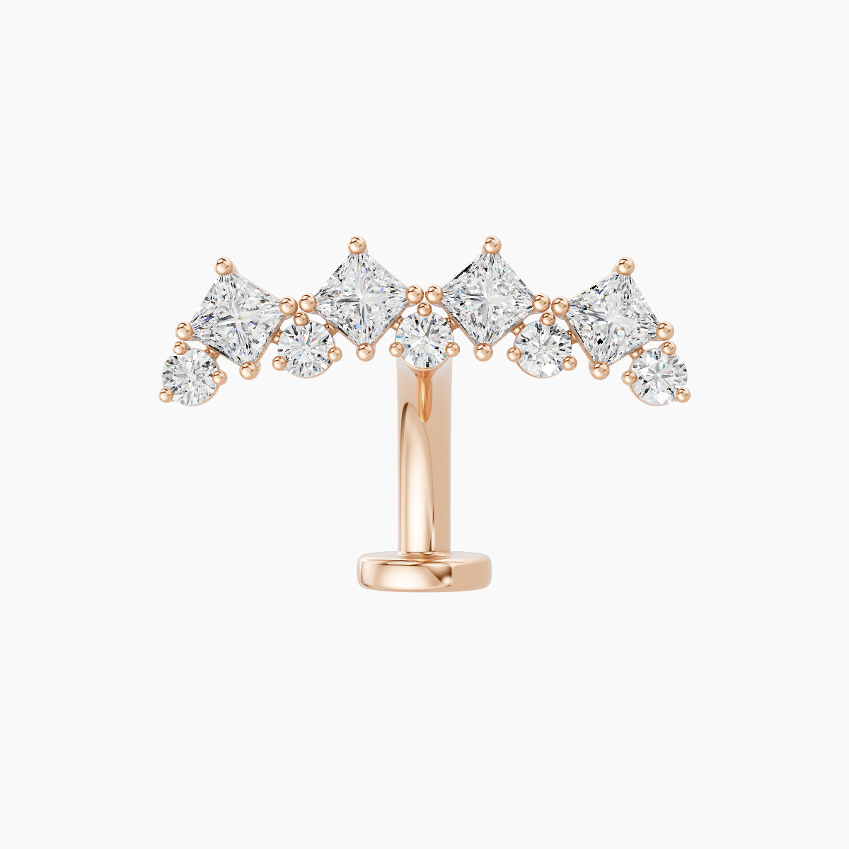 Ariana L | 18k Rose Gold 14.5 mm 8 mm Diamond Floating Navel Piercing