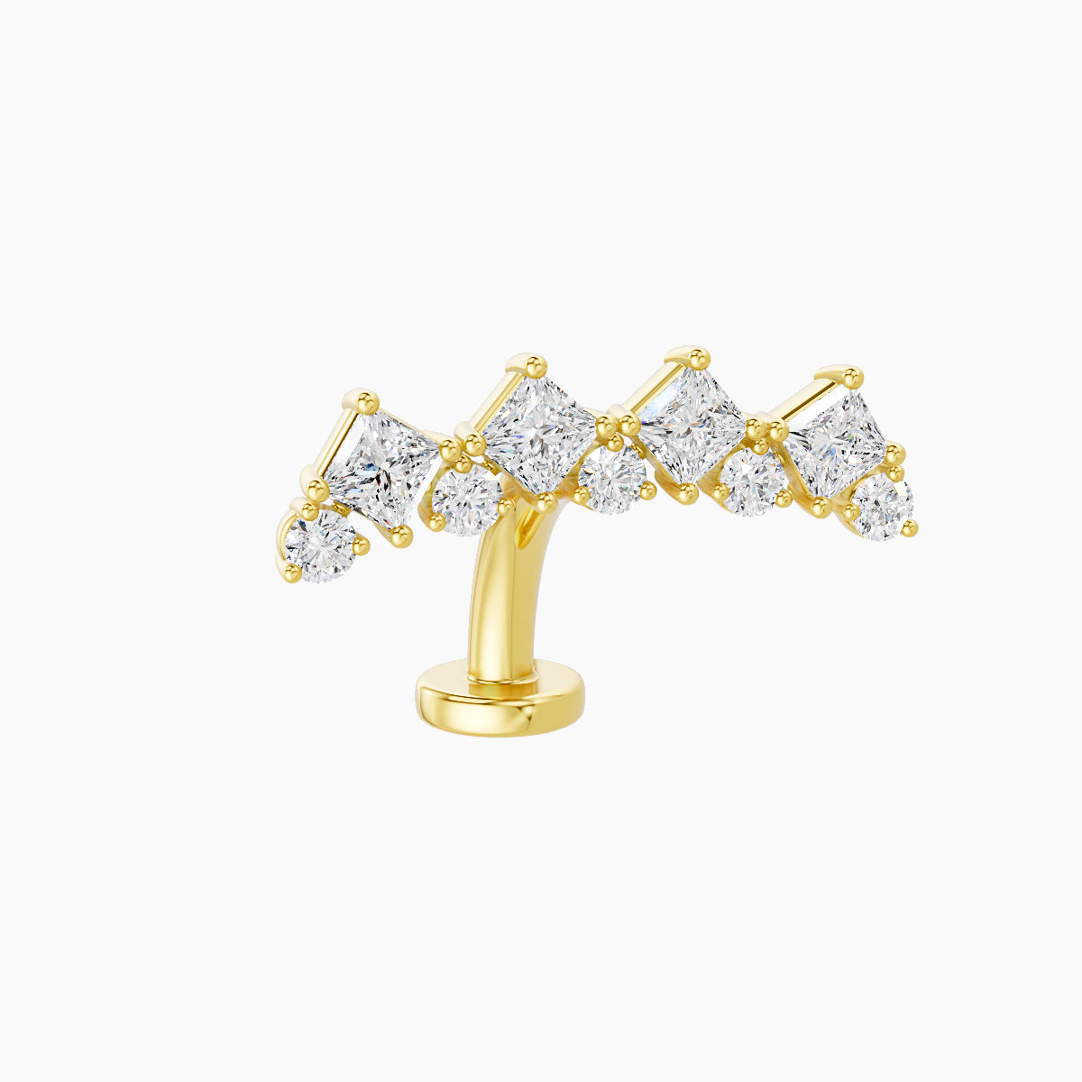 Ariana L | 18k Yellow Gold 14.5 mm 8 mm Diamond Floating Navel Piercing