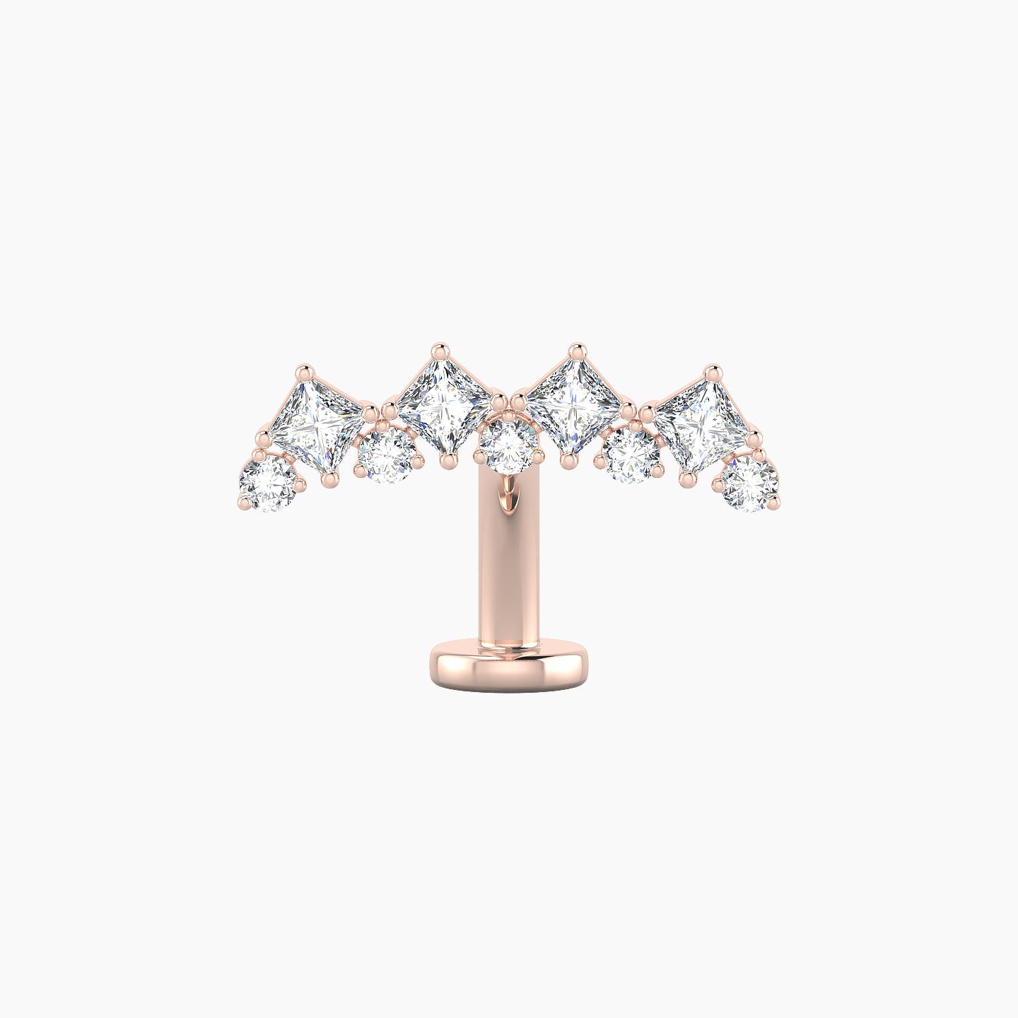 Ariana  L | 18k Rose Gold 14.5 mm 8 mm Diamond Floating Navel Piercing