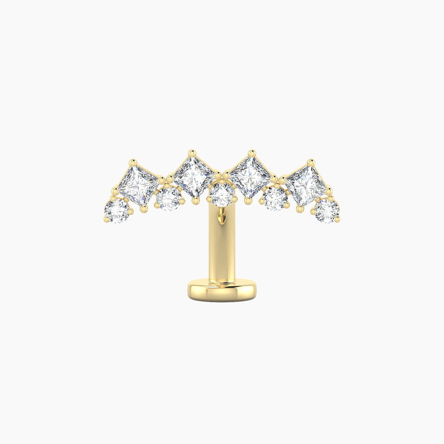 Ariana  L | 18k Yellow Gold 14.5 mm 8 mm Diamond Floating Navel Piercing