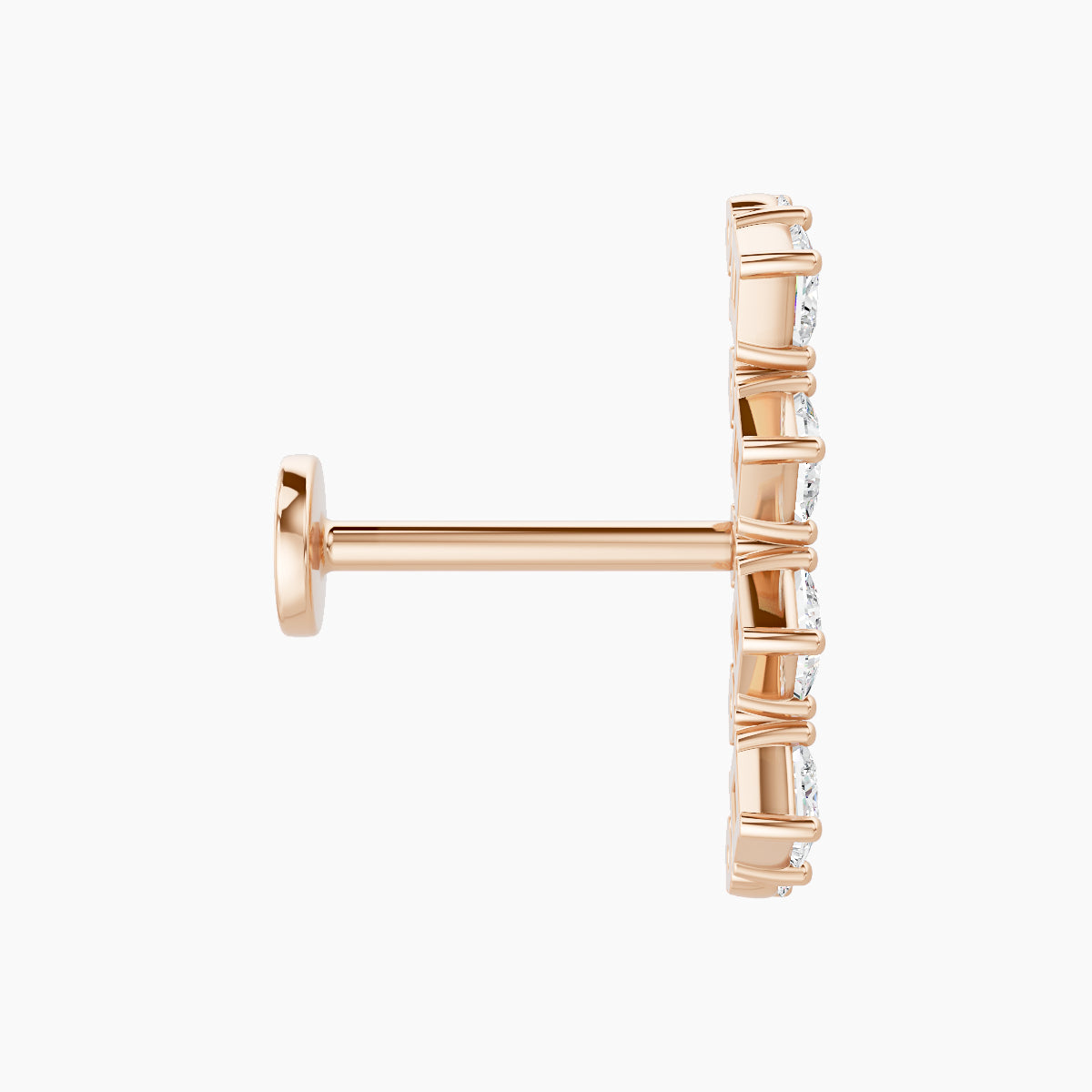 Ariana L | 18k Rose Gold 14.5 mm 8 mm Diamond Piercing