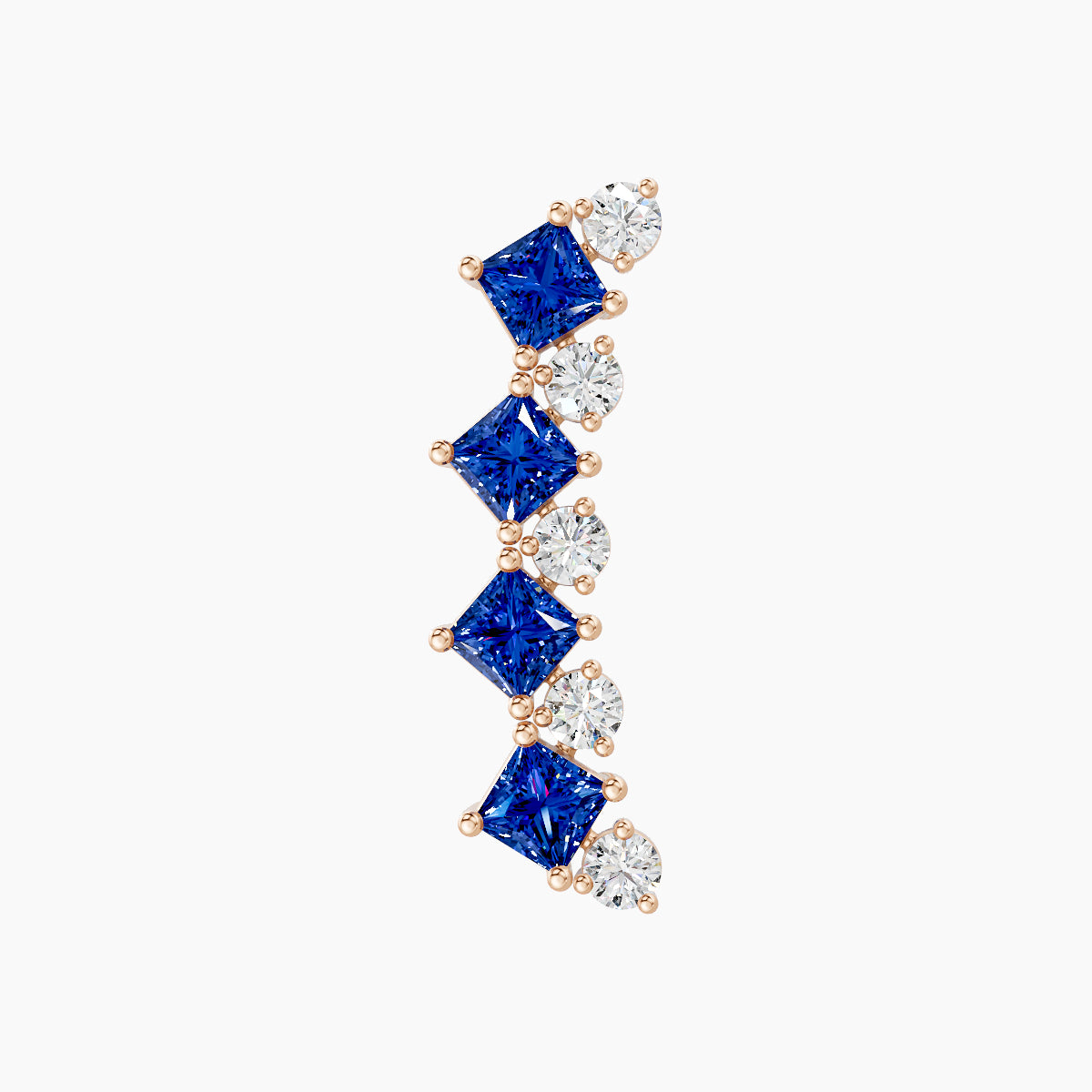 Ariana  L | 18k Rose Gold 8 mm 14.5 mm Sapphire & Diamond Piercing