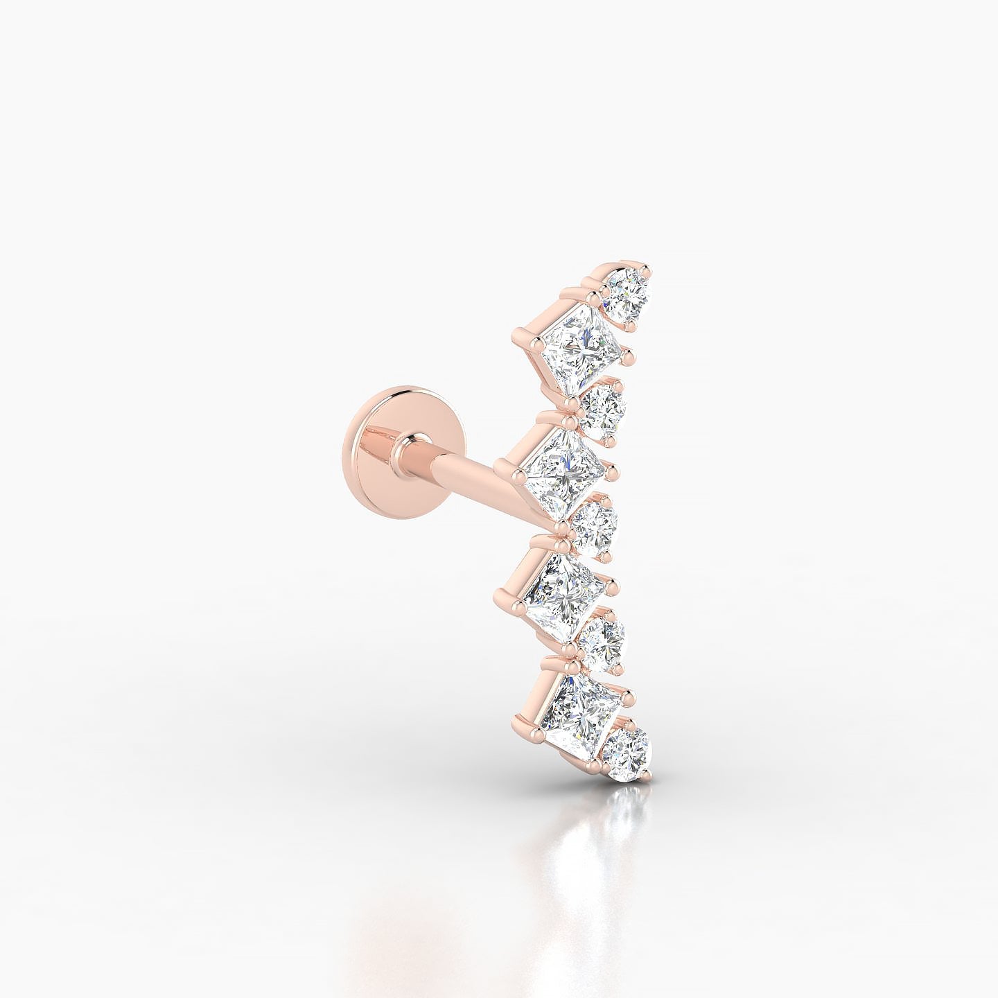 Ariana  L | 18k Rose Gold 14.5 mm 8 mm Diamond Piercing