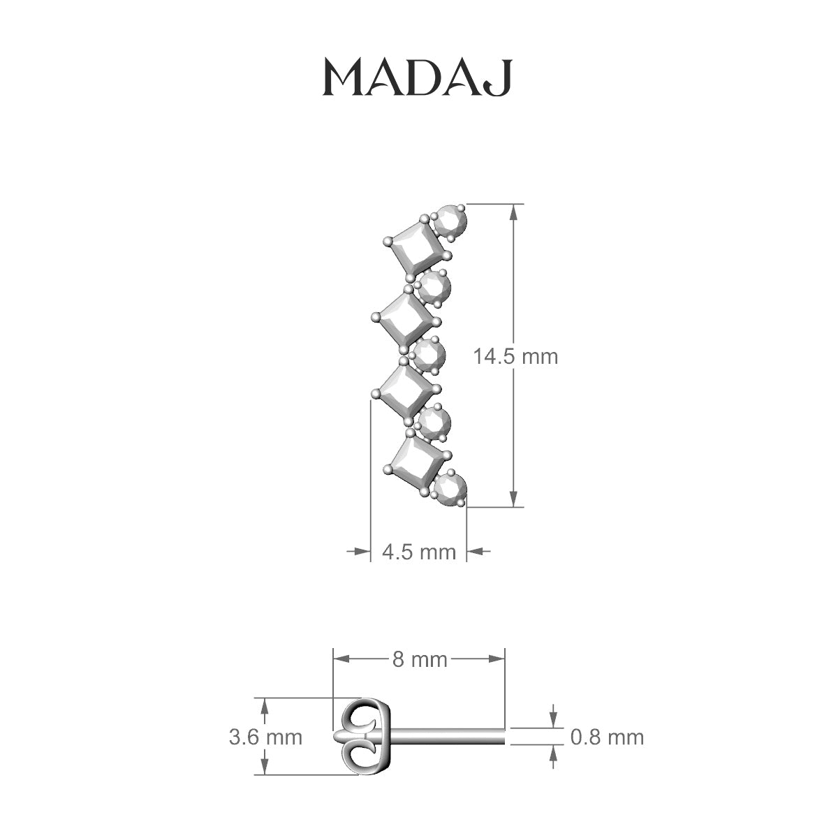 Ariana L | 18k White Gold 14.5 mm Diamond Earring