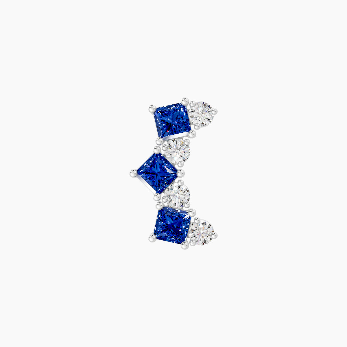 Ariana  M | 18k White Gold 5 mm 9.5 mm Sapphire & Diamond Piercing