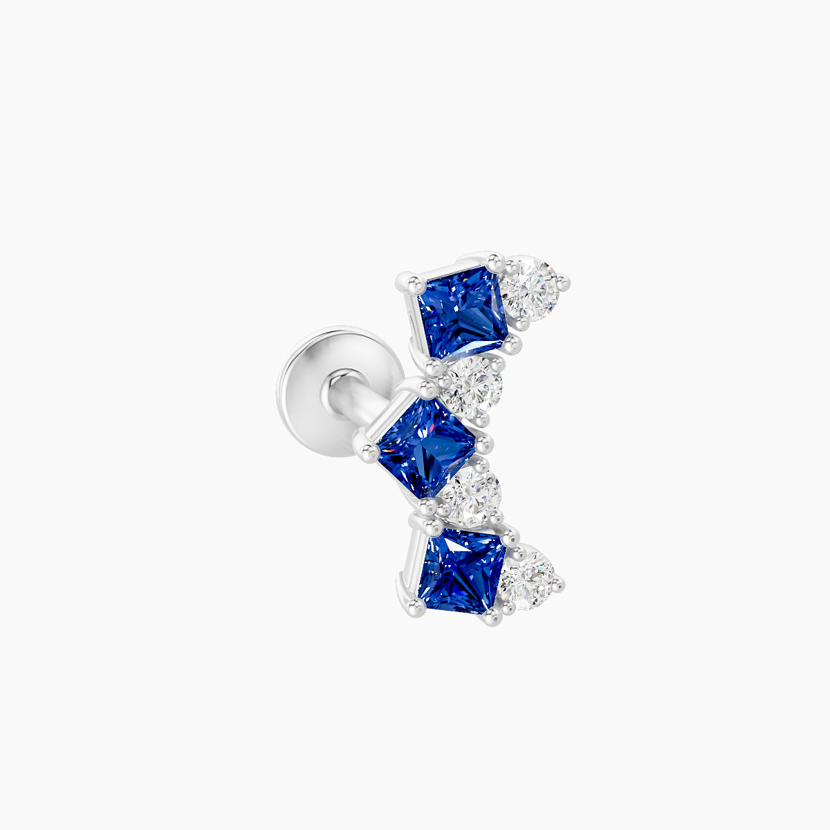 Ariana  M | 18k White Gold 5 mm 9.5 mm Sapphire & Diamond Piercing