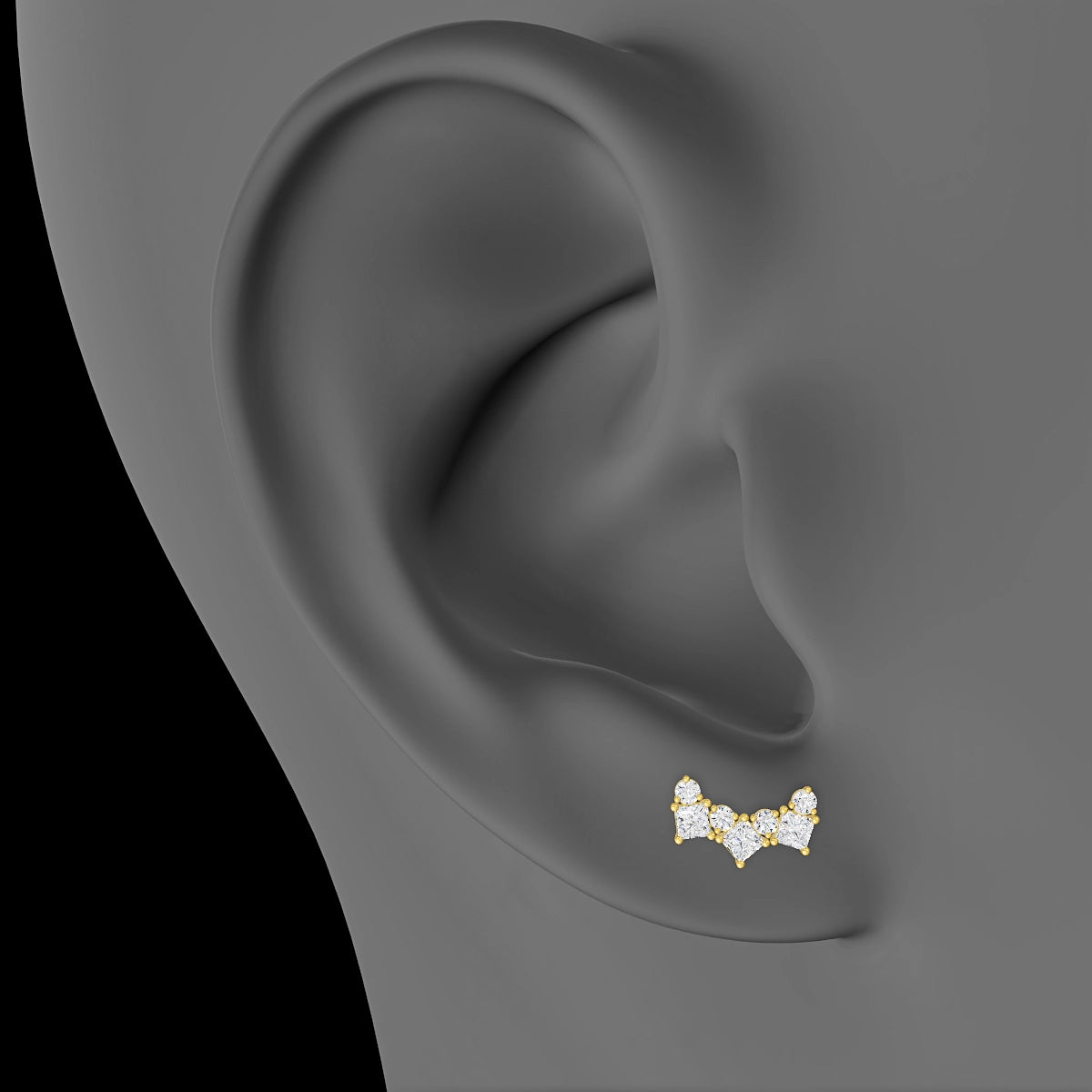 Ariana M | 18k Yellow Gold 9.5 mm 5 mm Diamond Piercing