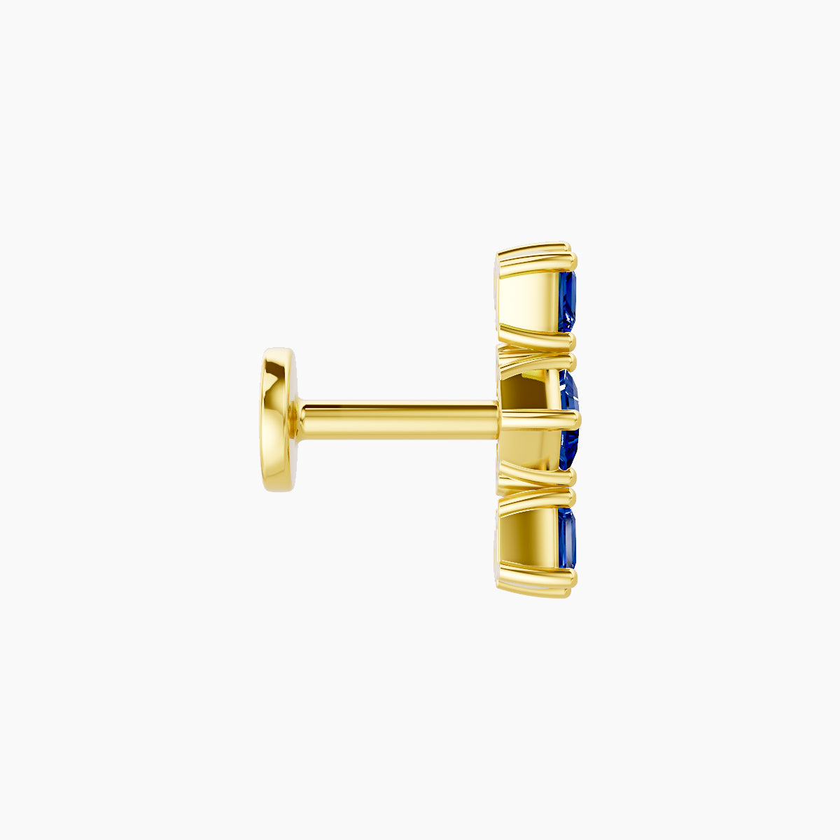 Ariana  M | 18k Yellow Gold 5 mm 9.5 mm Sapphire & Diamond Piercing