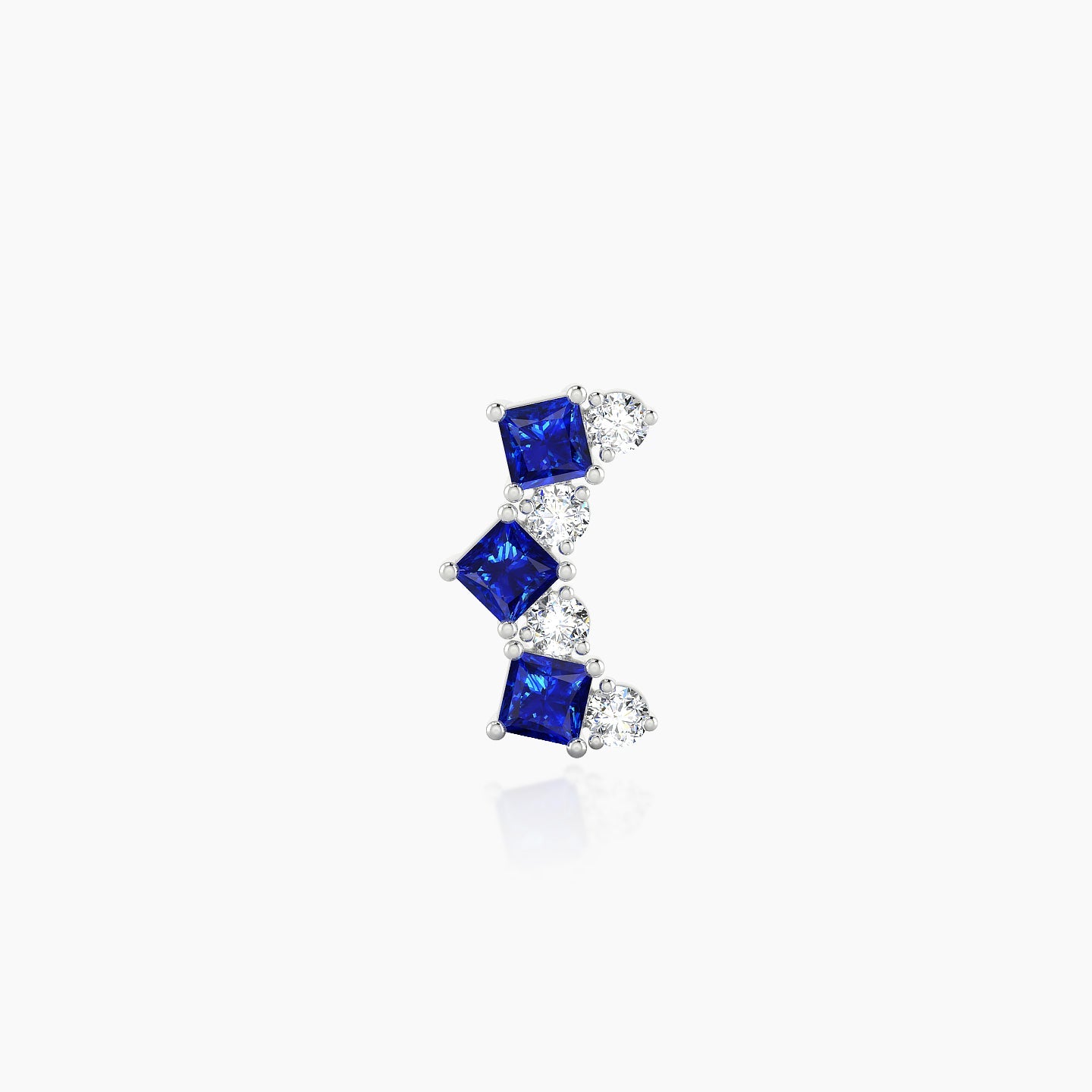 Ariana  M | 18k White Gold 5 mm 9.5 mm Sapphire & Diamond Piercing