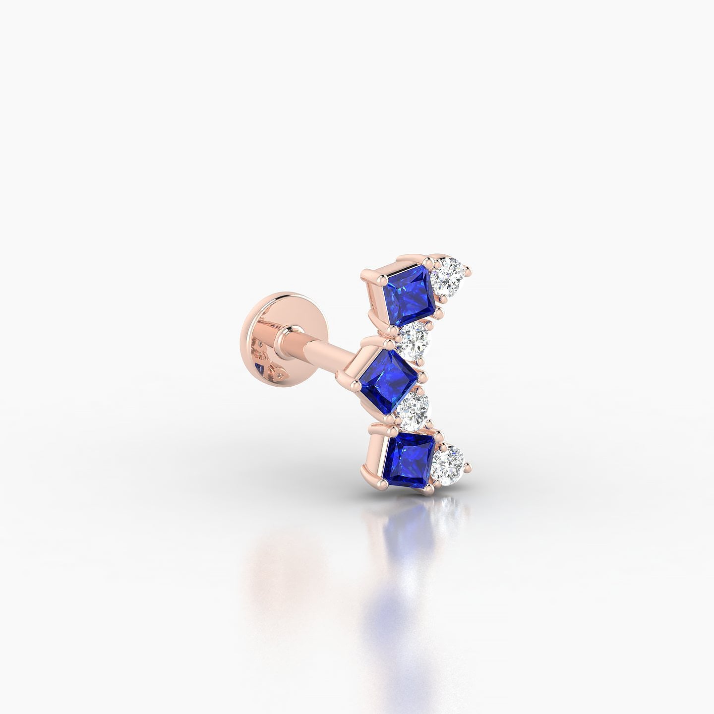 Ariana  M | 18k Rose Gold 5 mm 9.5 mm Sapphire & Diamond Piercing