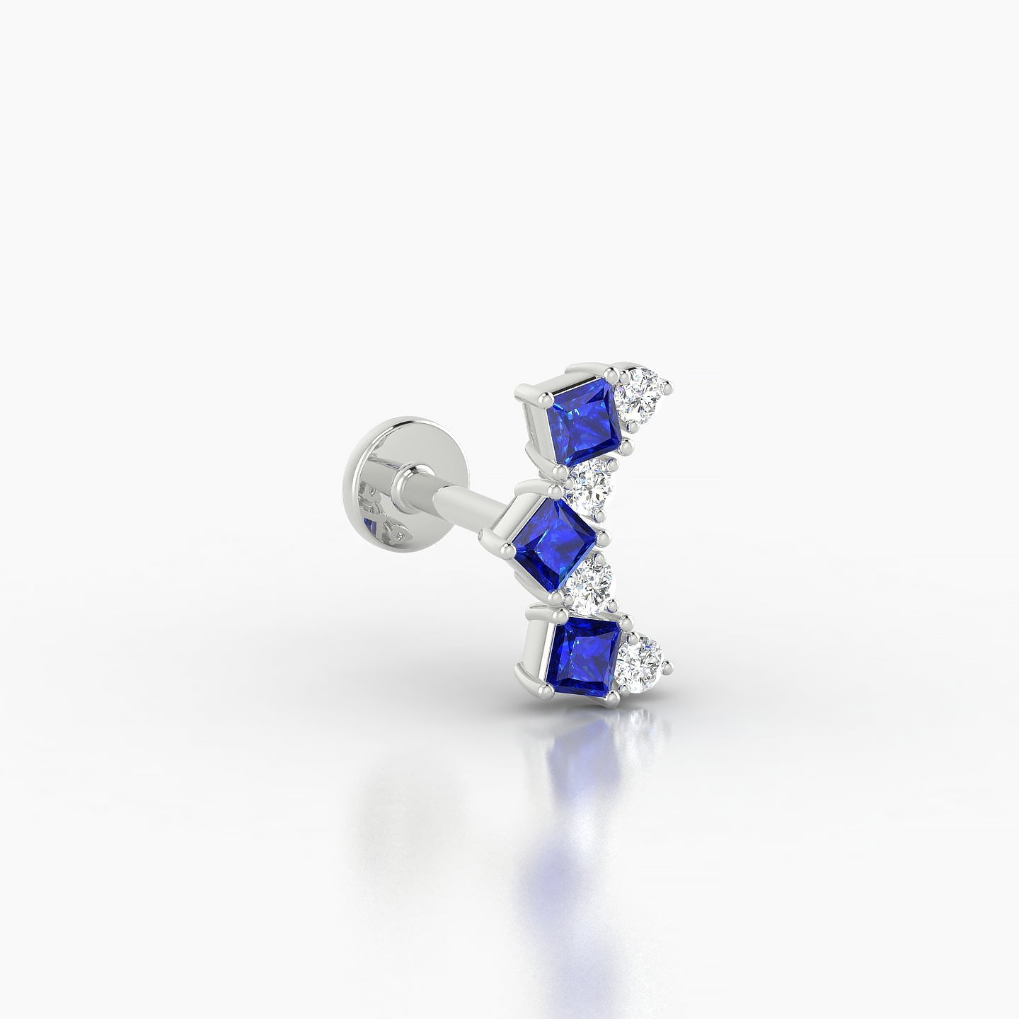 Ariana  M | 18k White Gold 5 mm 9.5 mm Sapphire & Diamond Piercing