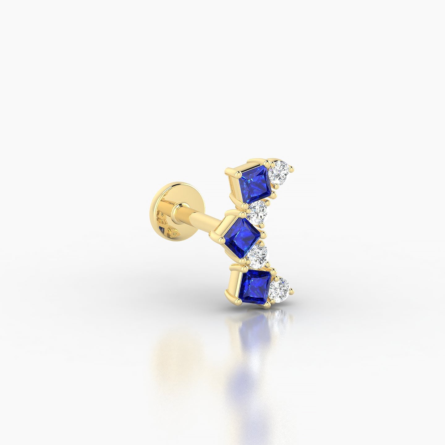 Ariana  M | 18k Yellow Gold 5 mm 9.5 mm Sapphire & Diamond Piercing