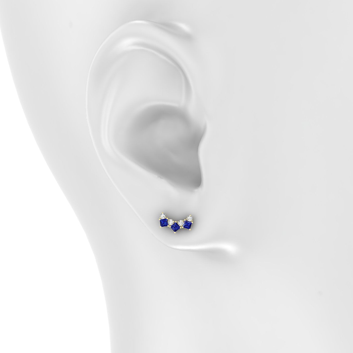 Ariana  M | 18k Yellow Gold 5 mm 9.5 mm Sapphire & Diamond Piercing