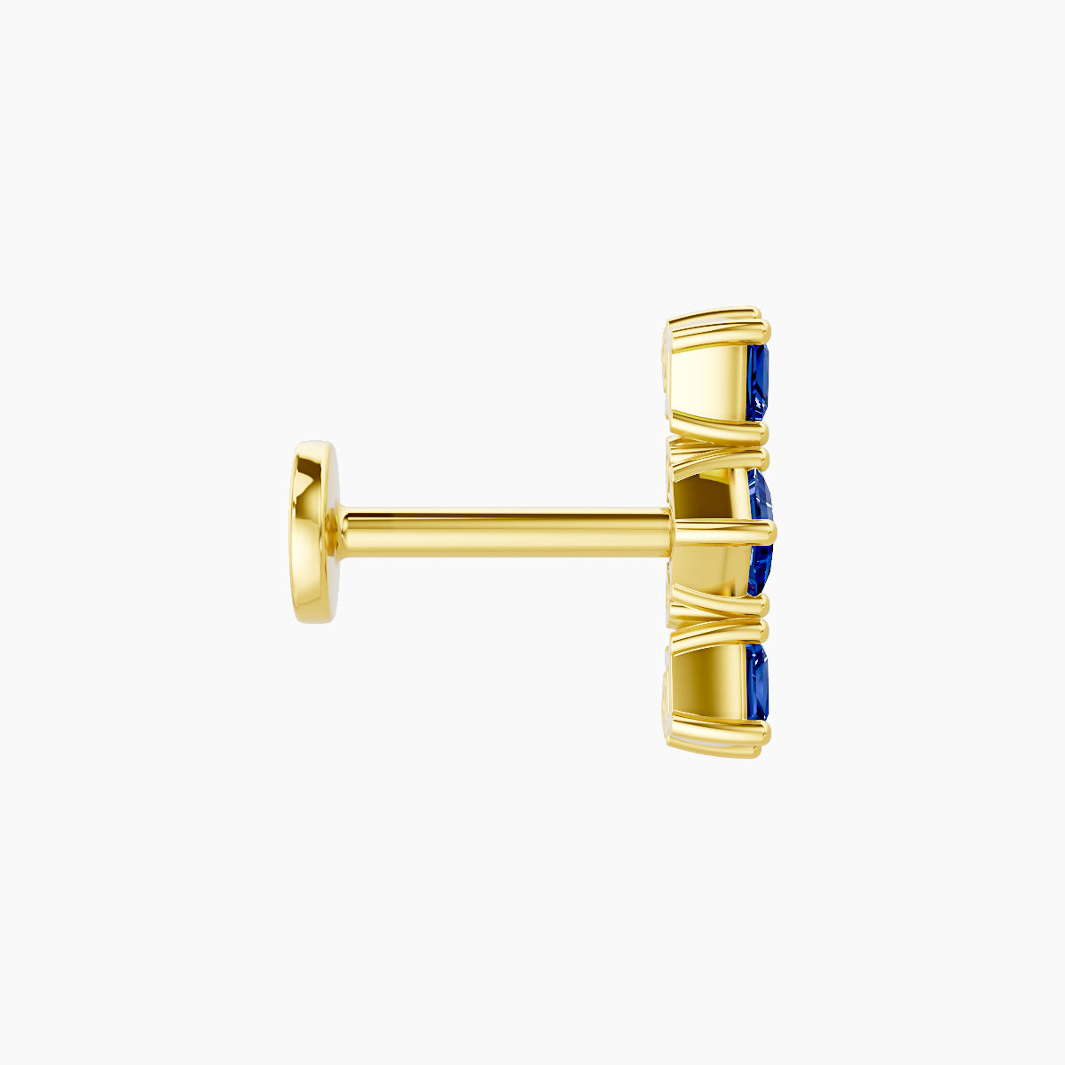 Ariana  M | 18k Yellow Gold 6.5 mm 9.5 mm Sapphire & Diamond Piercing