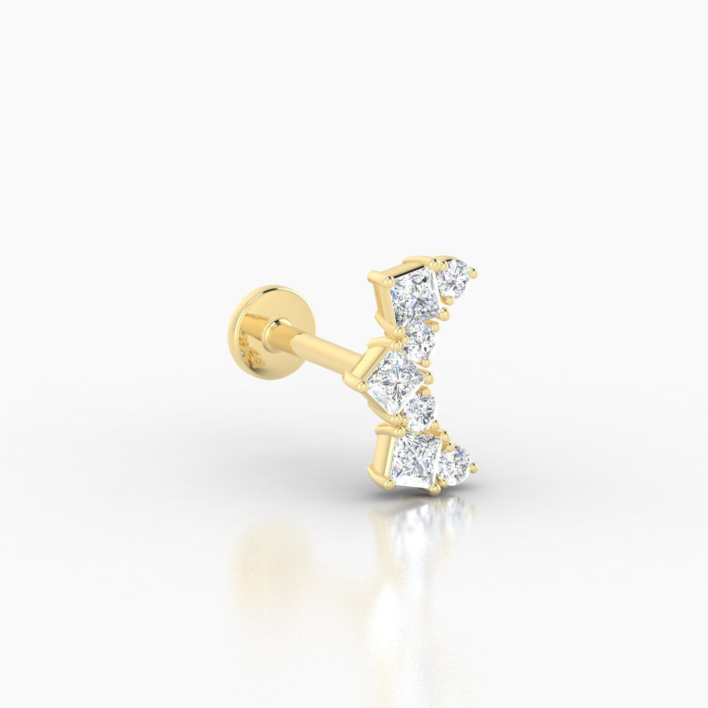 Ariana  M | 18k Yellow Gold 9.5 mm 6.5 mm Diamond Piercing