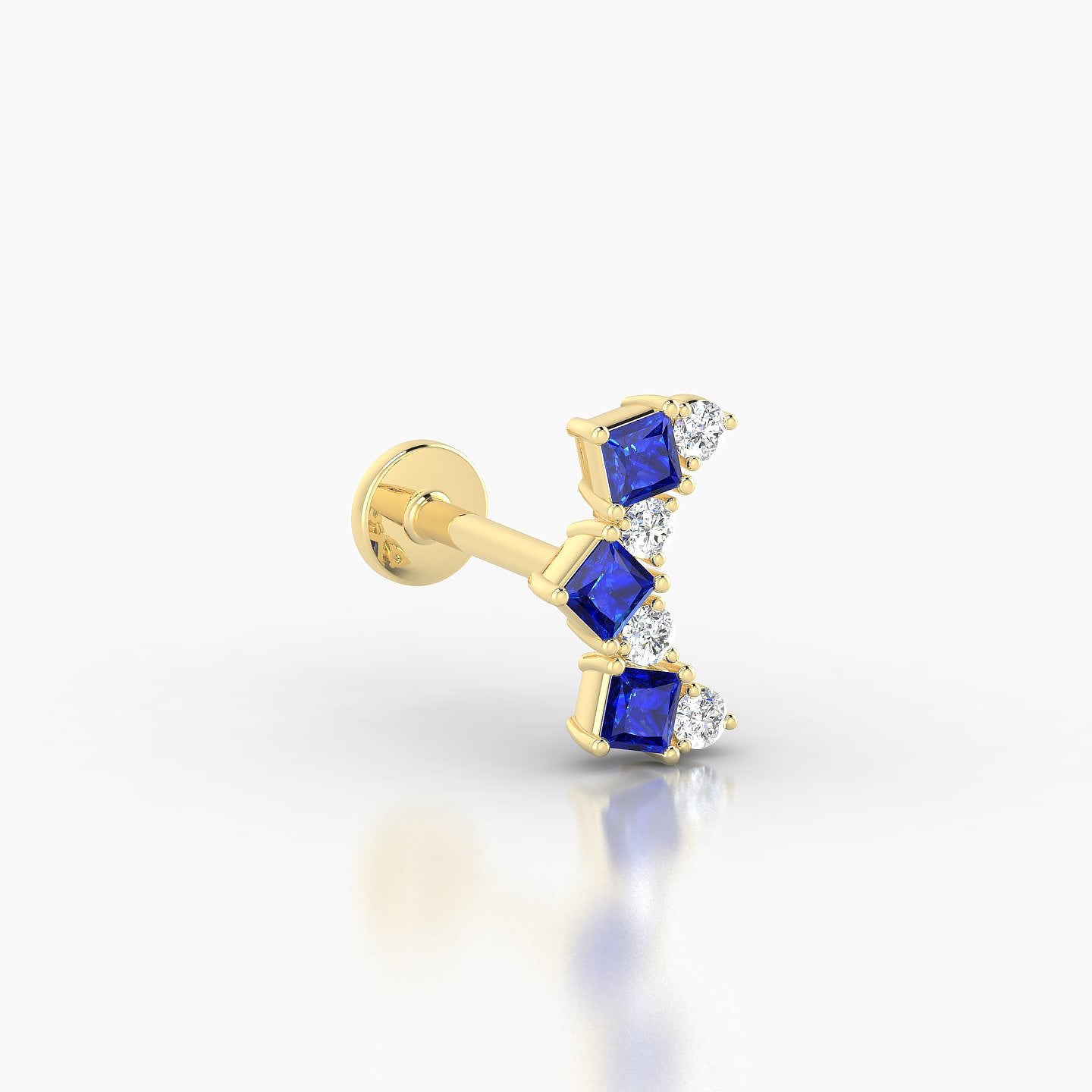 Ariana  M | 18k Yellow Gold 6.5 mm 9.5 mm Sapphire & Diamond Piercing