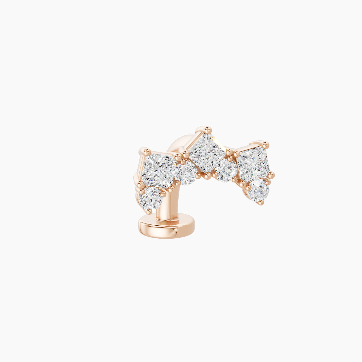 Ariana M | 18k Rose Gold 9.5 mm 8 mm Diamond Floating Navel Piercing