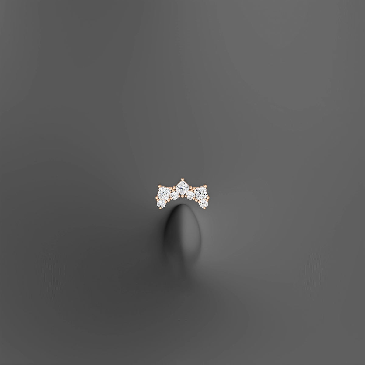 Ariana M | 18k Rose Gold 9.5 mm 8 mm Diamond Floating Navel Piercing