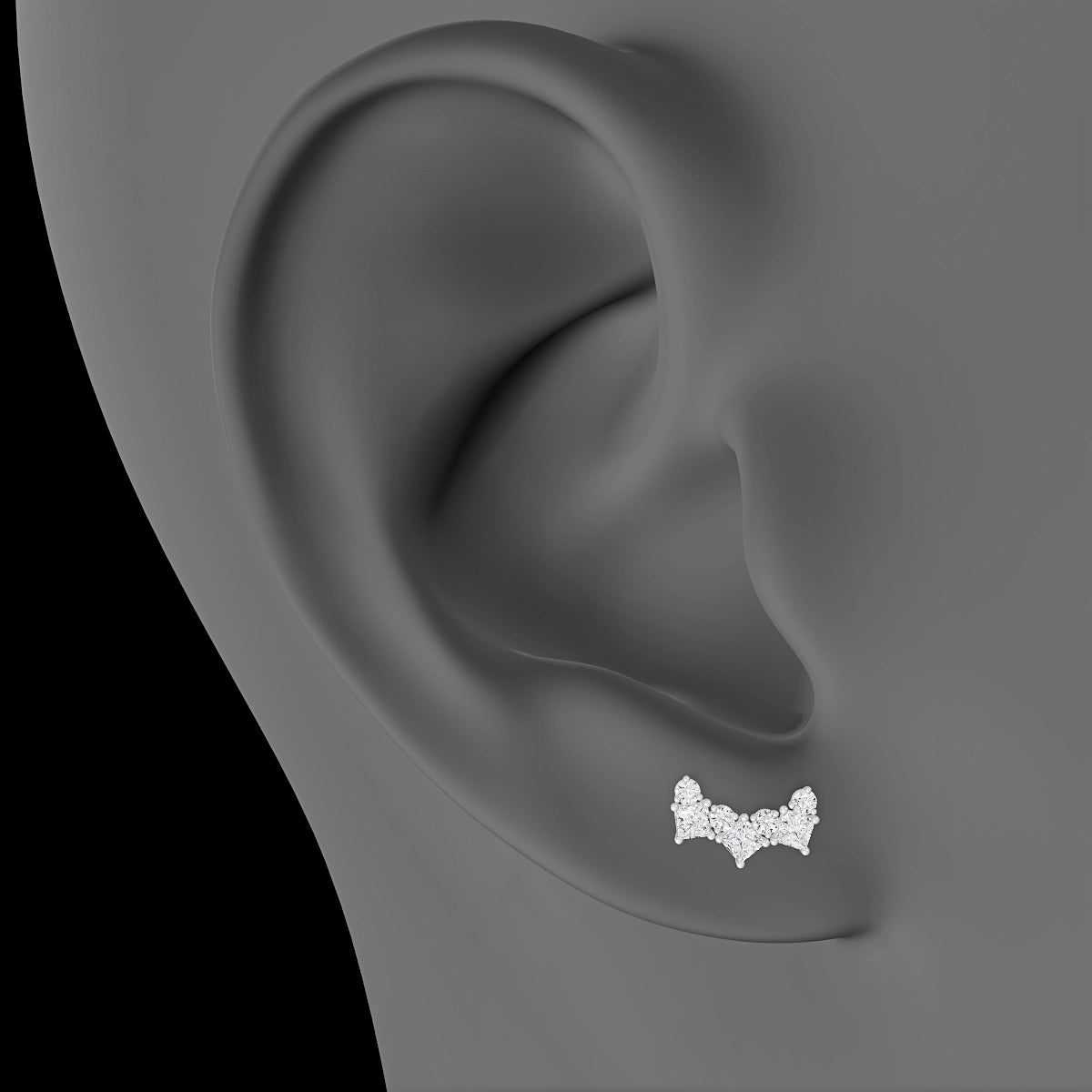 Ariana M | 18k White Gold 9.5 mm 8 mm Diamond Piercing