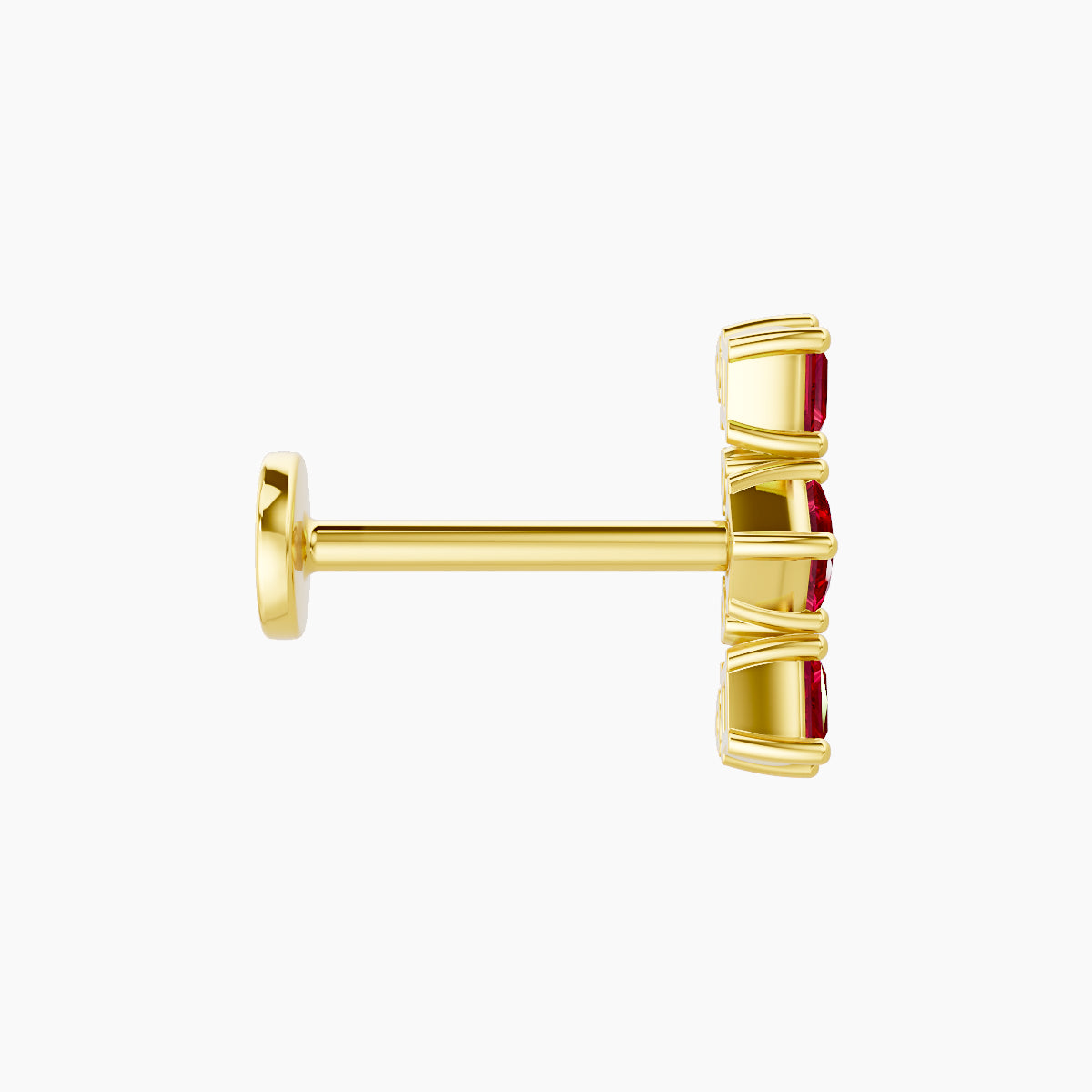 Ariana  M | 18k Yellow Gold 8 mm 9.5 mm Ruby & Diamond Piercing
