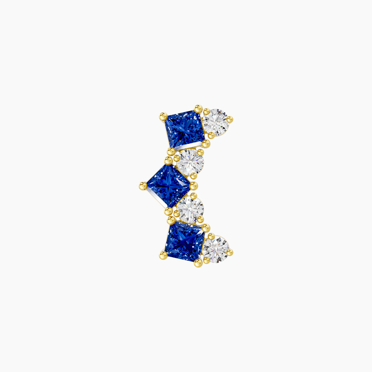 Ariana  M | 18k Yellow Gold 8 mm 9.5 mm Sapphire & Diamond Piercing