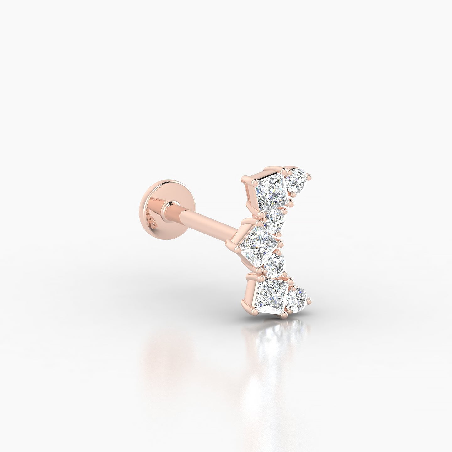 Ariana  M | 18k Rose Gold 9.5 mm 8 mm Diamond Piercing