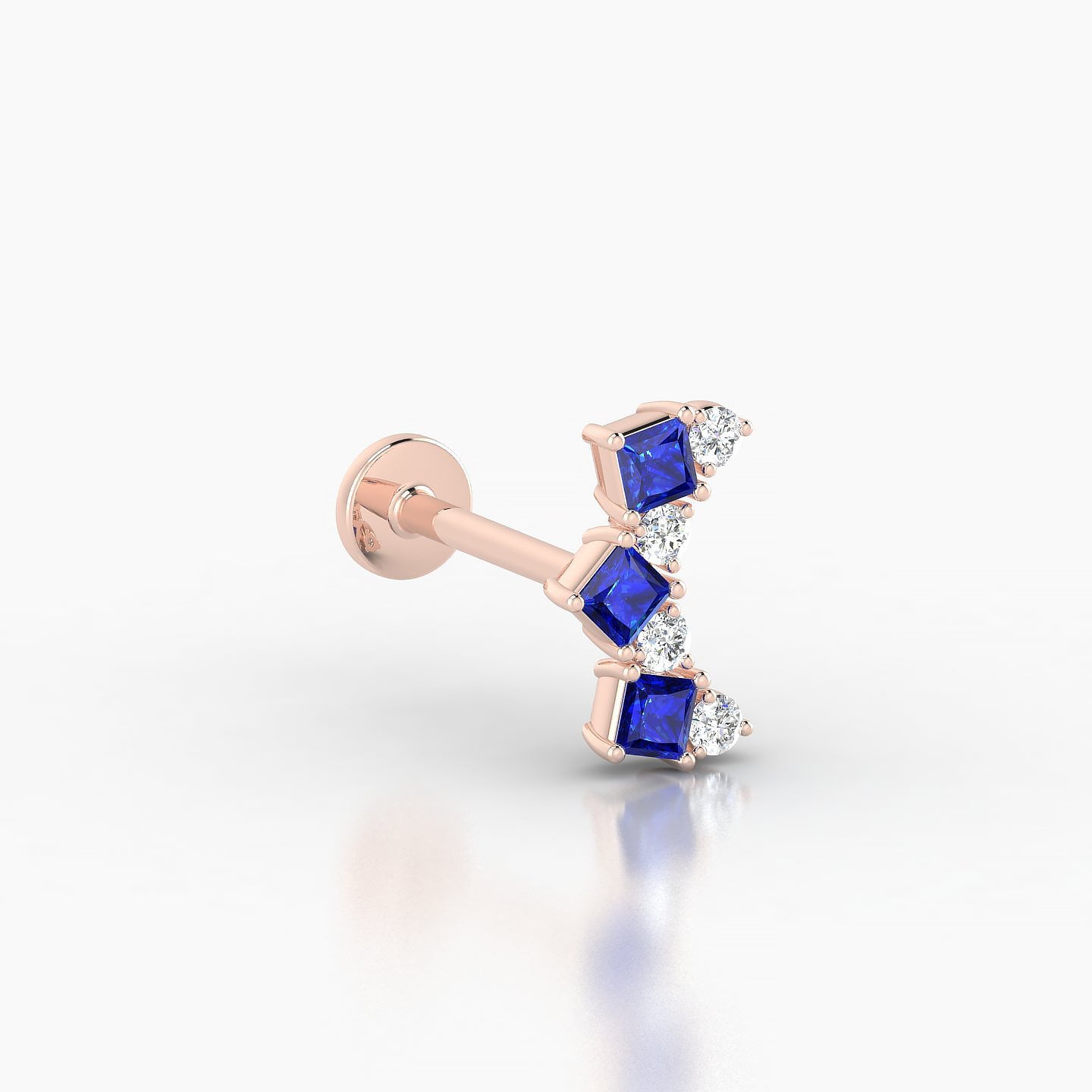 Ariana  M | 18k Rose Gold 8 mm 9.5 mm Sapphire & Diamond Piercing