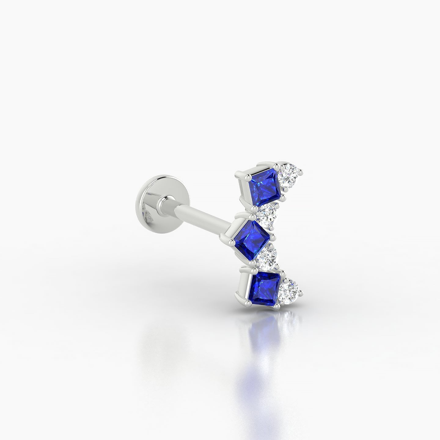 Ariana  M | 18k White Gold 8 mm 9.5 mm Sapphire & Diamond Piercing