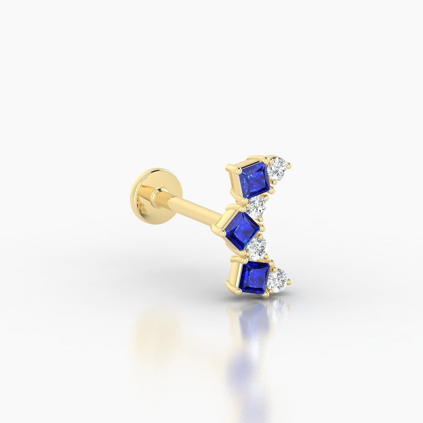 Ariana  M | 18k Yellow Gold 8 mm 9.5 mm Sapphire & Diamond Piercing