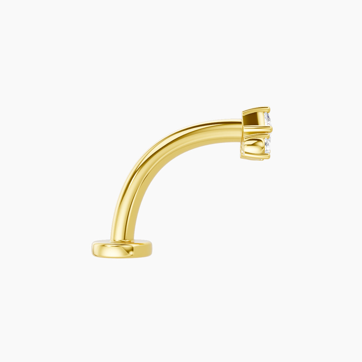 Ariana S | 18k Yellow Gold 4.5 mm 10 mm Diamond Floating Navel Piercing