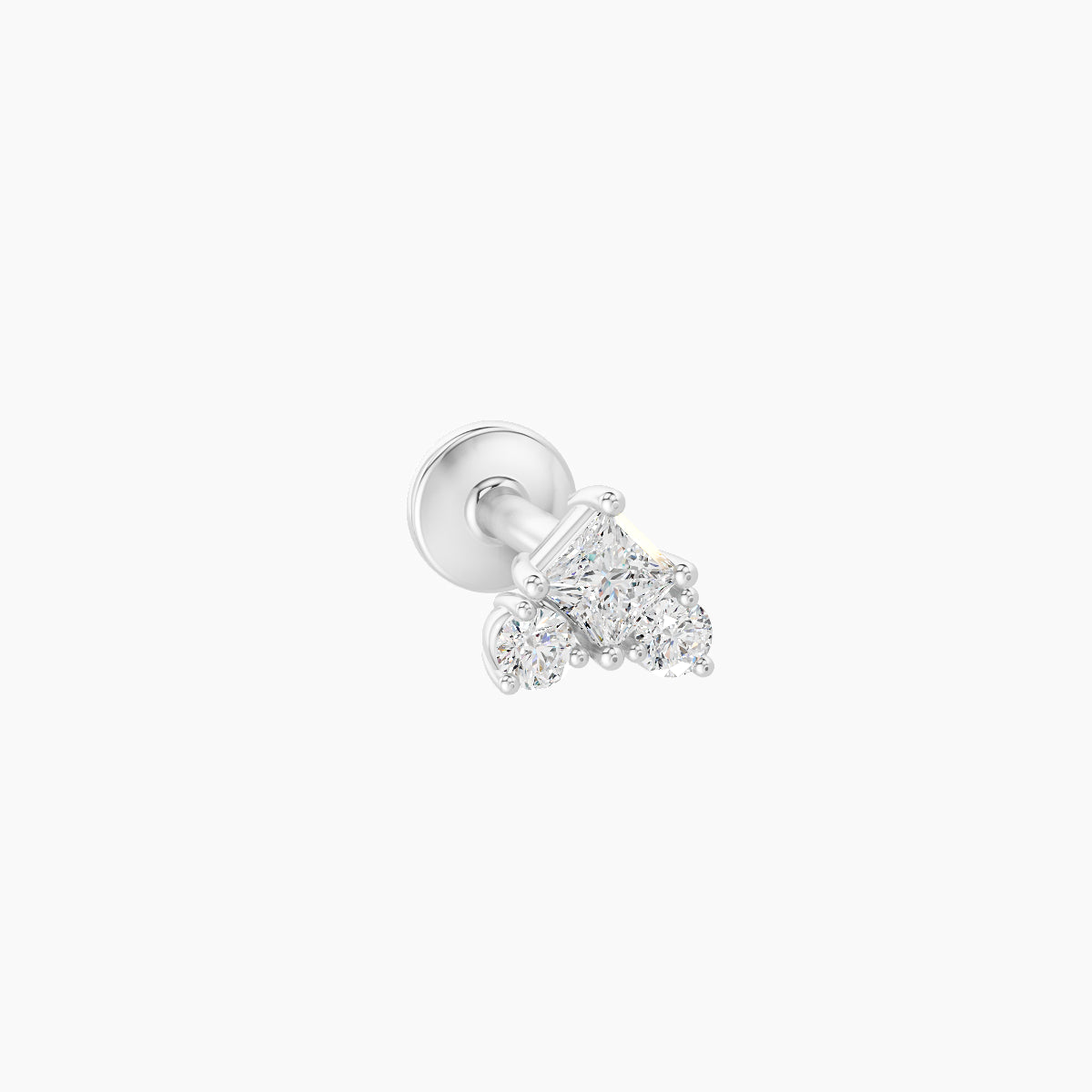 Ariana S | 18k White Gold 4.5 mm 5 mm Diamond Nose Piercing