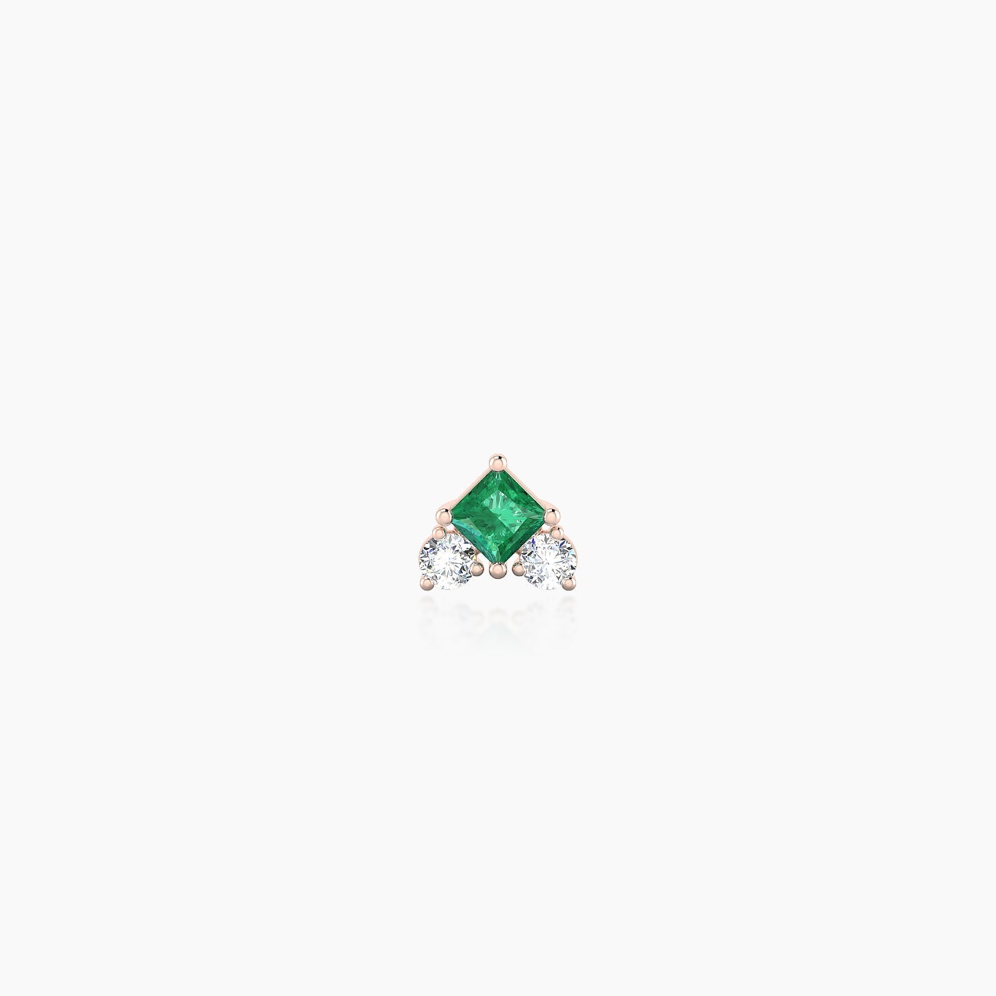 Ariana  S | 18k Rose Gold 5 mm 4.5 mm Emerald & Diamond Nostril Piercing