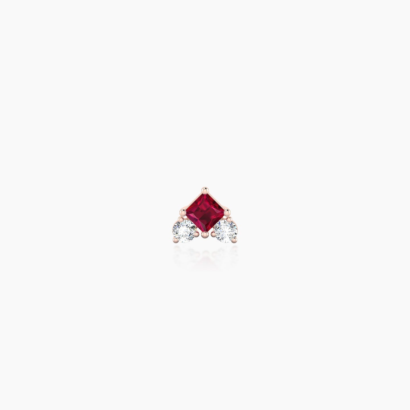 Ariana  S | 18k Rose Gold 5 mm 4.5 mm Ruby & Diamond Nostril Piercing