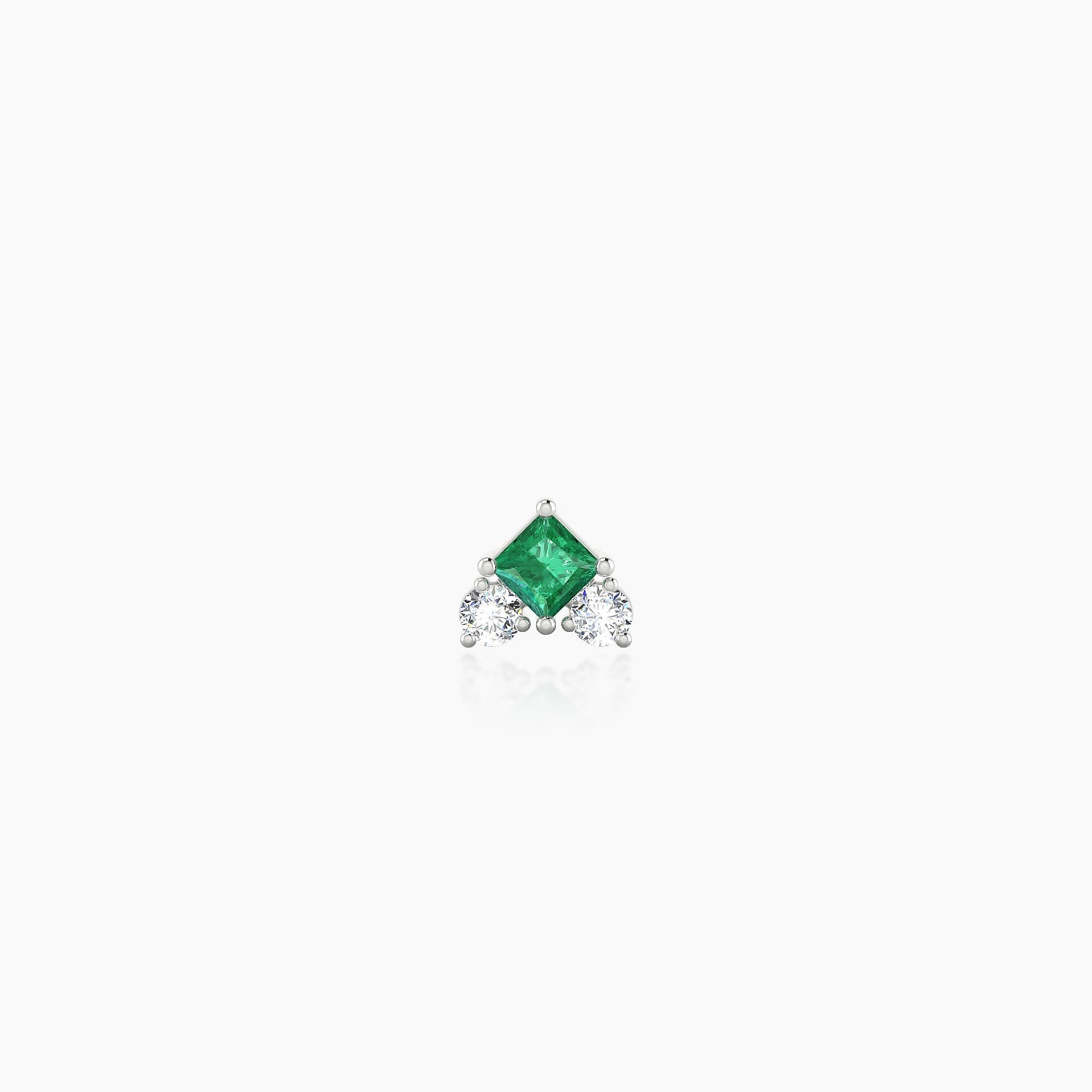 Ariana  S | 18k White Gold 5 mm 4.5 mm Emerald & Diamond Nostril Piercing