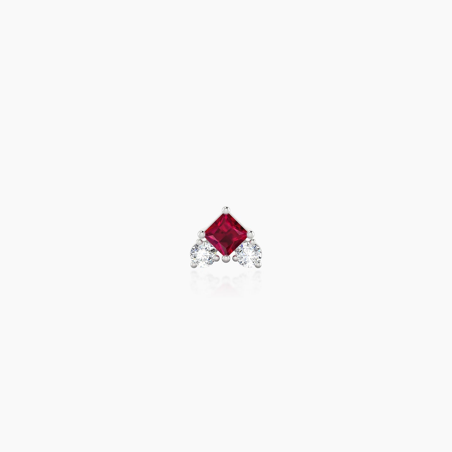 Ariana  S | 18k White Gold 5 mm 4.5 mm Ruby & Diamond Nostril Piercing