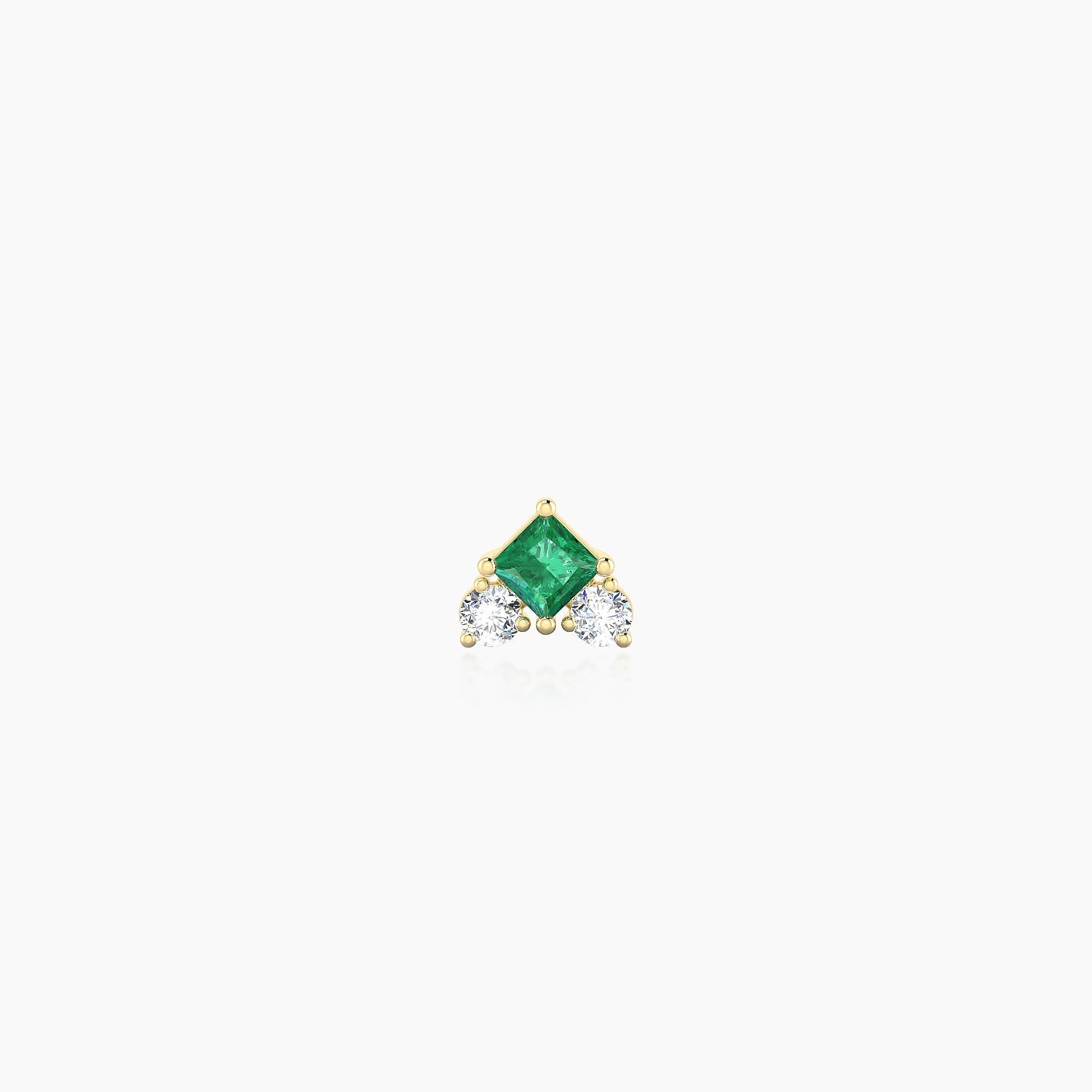 Ariana  S | 18k Yellow Gold 5 mm 4.5 mm Emerald & Diamond Nostril Piercing