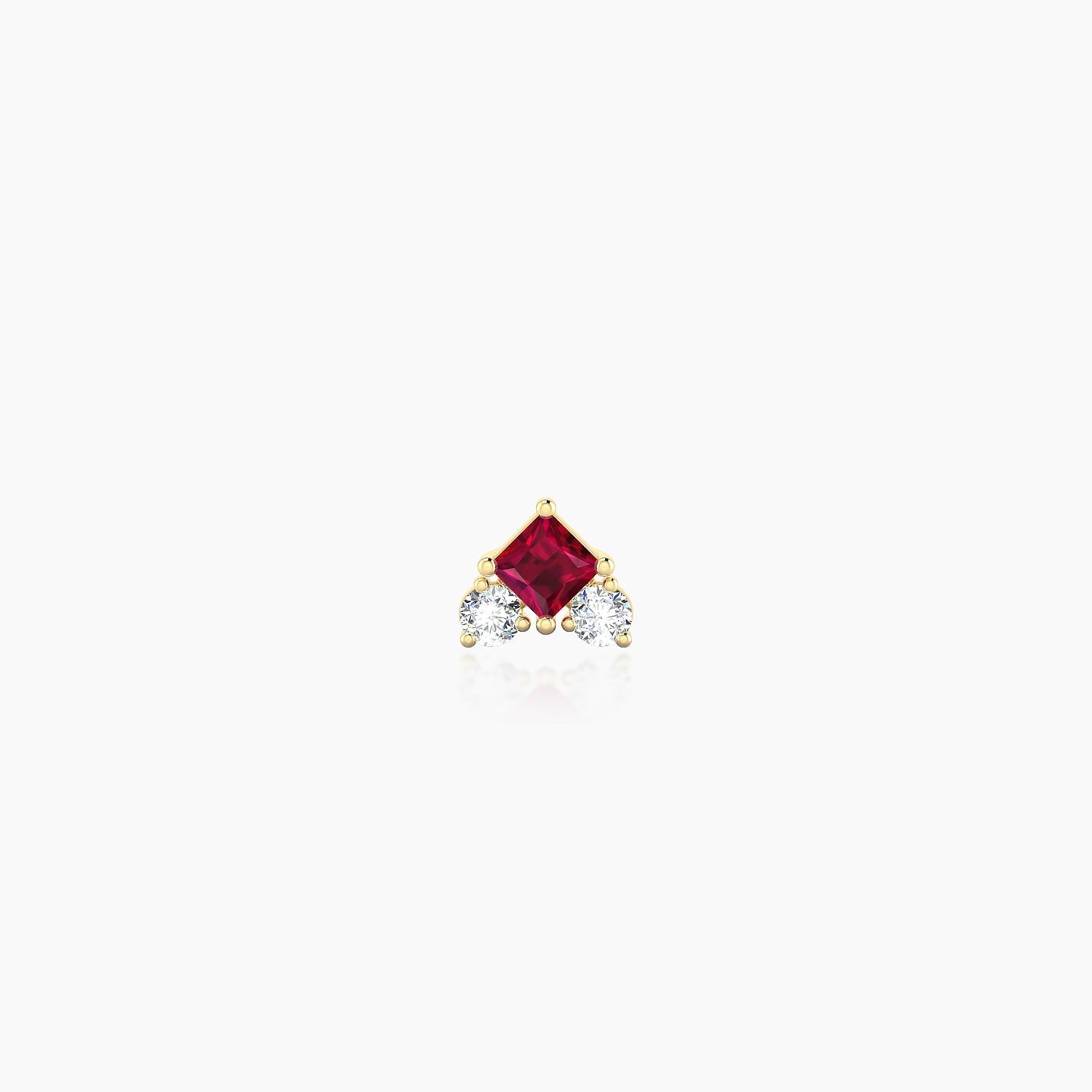 Ariana  S | 18k Yellow Gold 5 mm 4.5 mm Ruby & Diamond Nostril Piercing