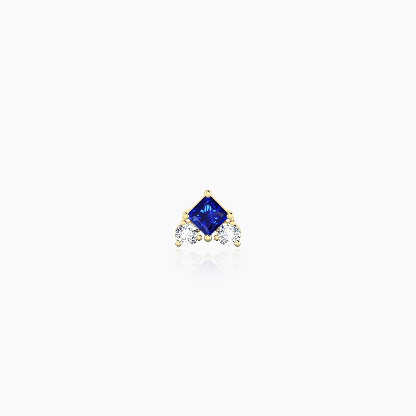 Ariana  S | 18k Yellow Gold 5 mm 4.5 mm Sapphire & Diamond Nostril Piercing