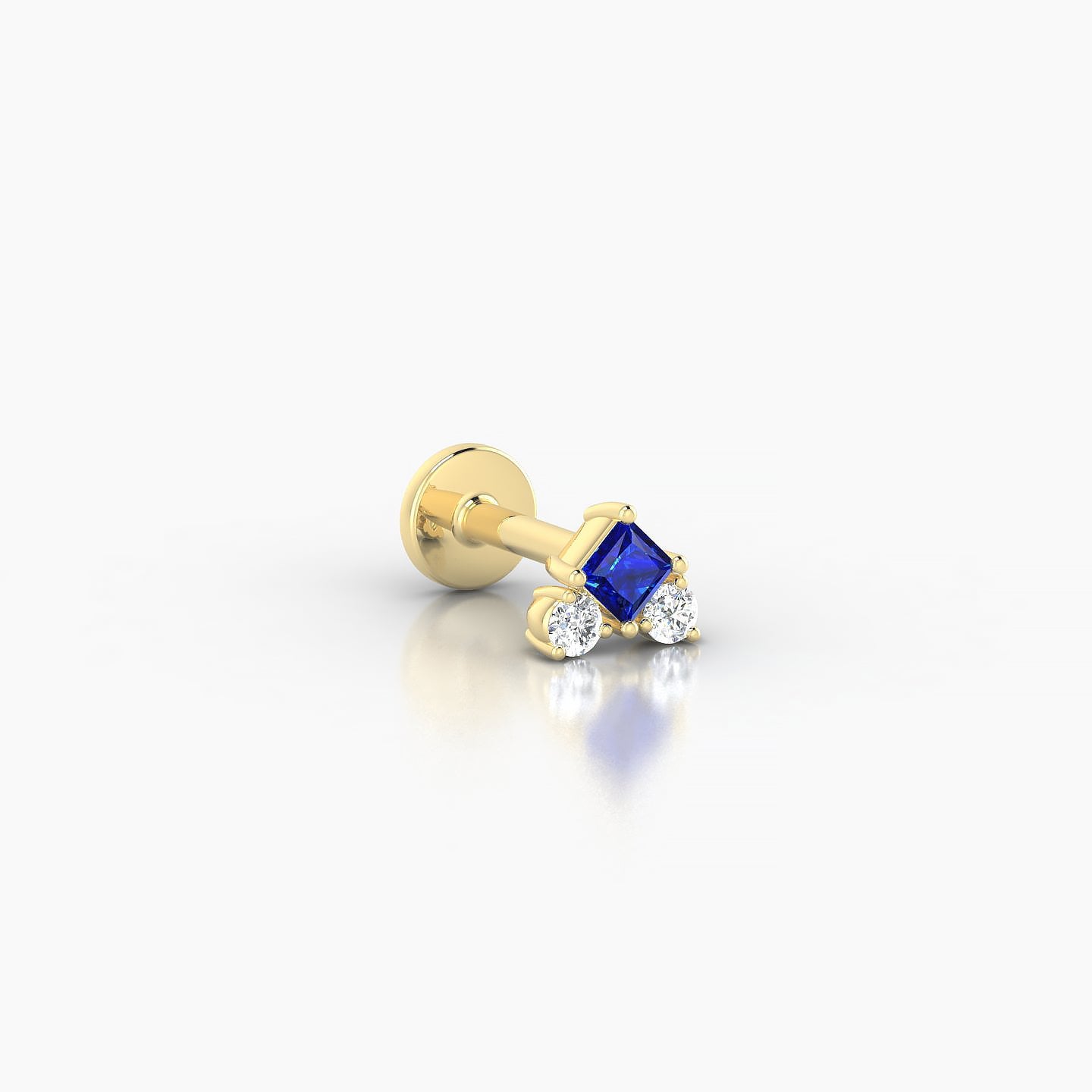 Ariana  S | 18k Yellow Gold 5 mm 4.5 mm Sapphire & Diamond Nostril Piercing